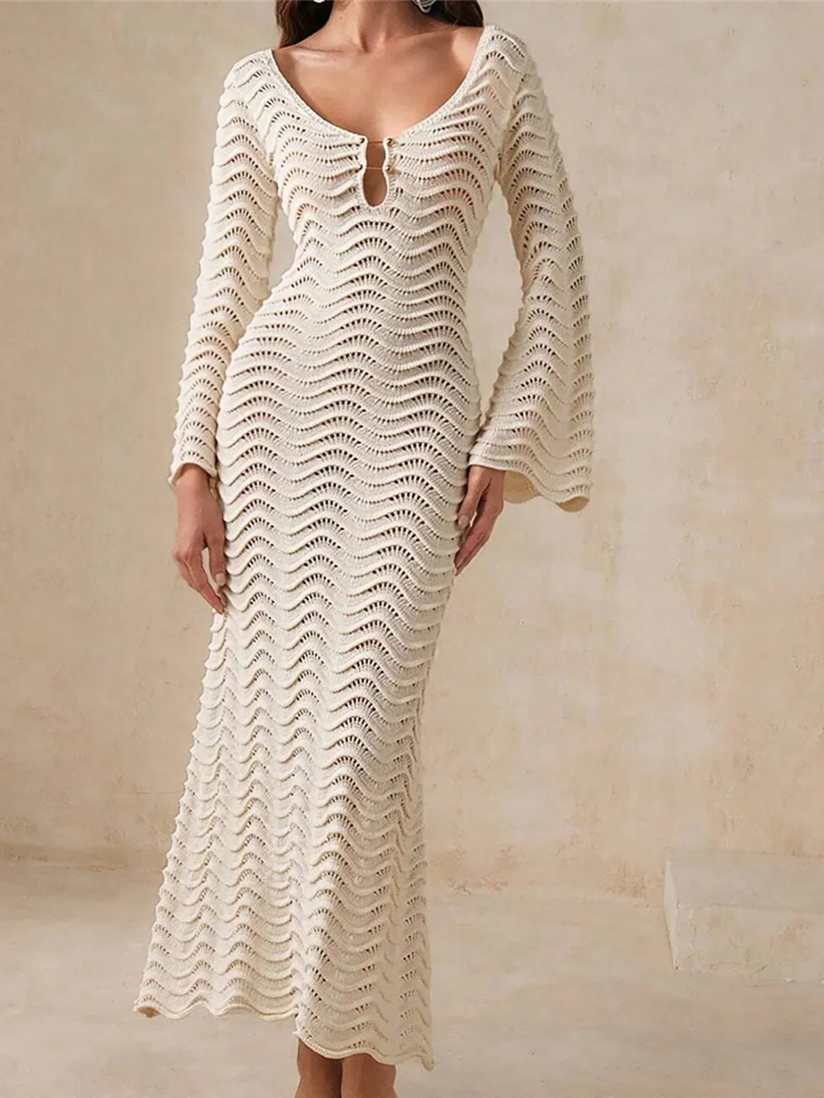 SOERA Arabella Lace-Up Knit Maxi Dress - Dresses -  Blue M