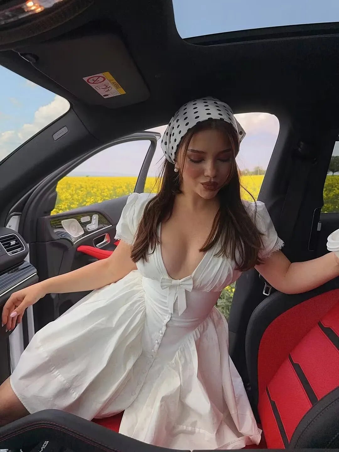 SOERA Beatrice Bow V-Neck Mini Dress - Dresses -  Pink M