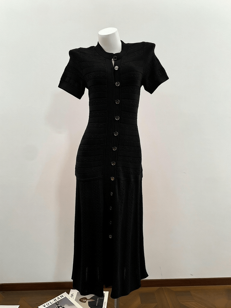 SOERA Celeste Ribbed Knit Midi Dress - Dresses -  Black XS