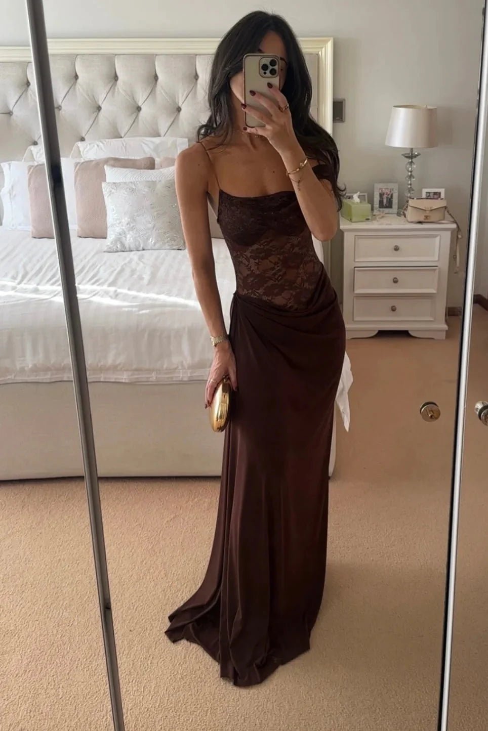 SOERA Emily Lace Maxi Summer Dress - Dresses -  Brown M