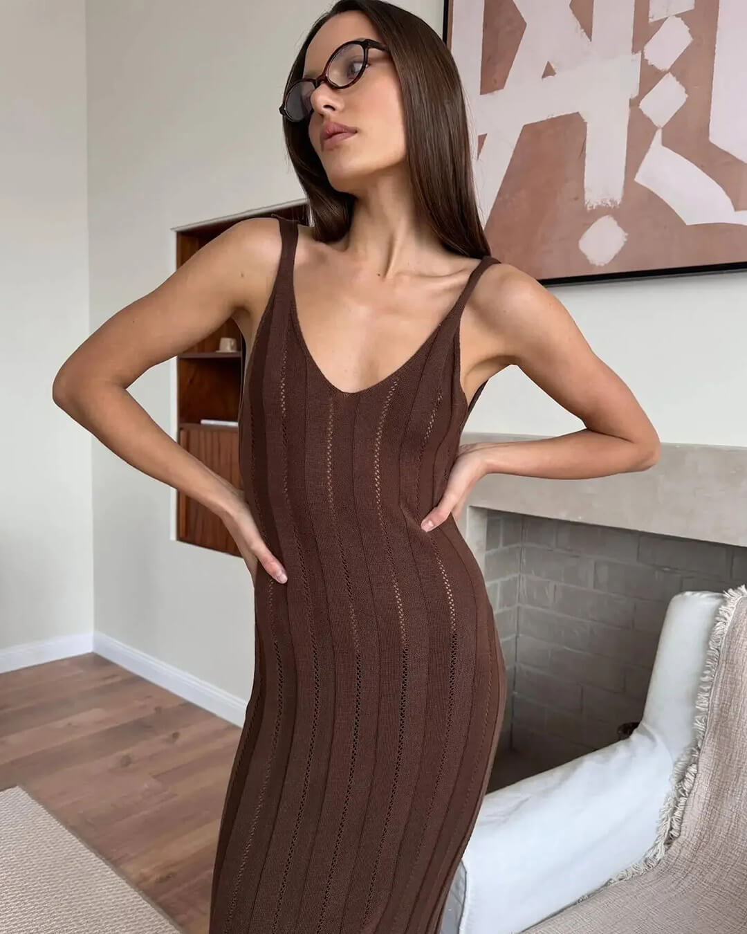 SOERA Frida Backless Maxi Dress - Dresses - 1005007958067706-;lg1770793333905849859 Brown S