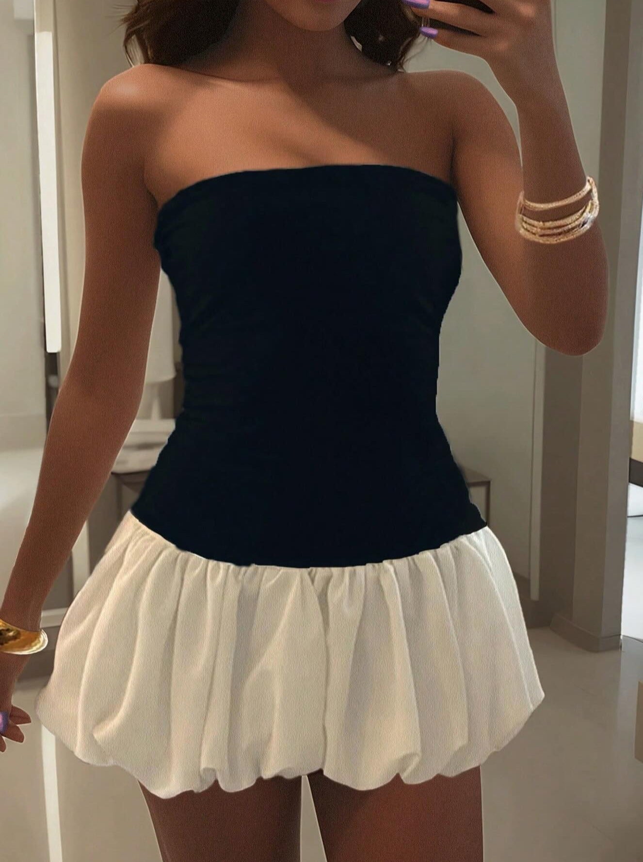 SOERA Hailey Strapless Mini Dress - Dresses - lF1770927322298327047 Black M