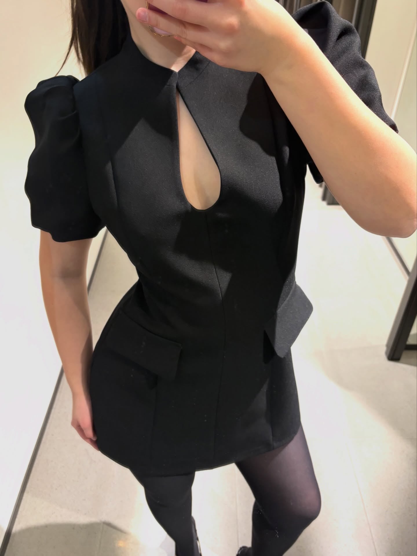 SOERA Julia Puff Sleeves Mini Dress - Dresses - 1005011781523230-;cy1775031591892840444 Black M