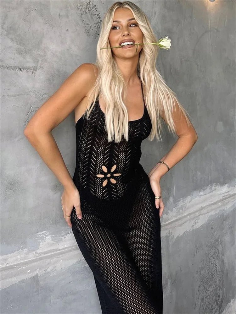 SOERA Lilith Hollow Knit Maxi Dress - Dresses - 1005006698742922-;pe1771839650848034730 White S