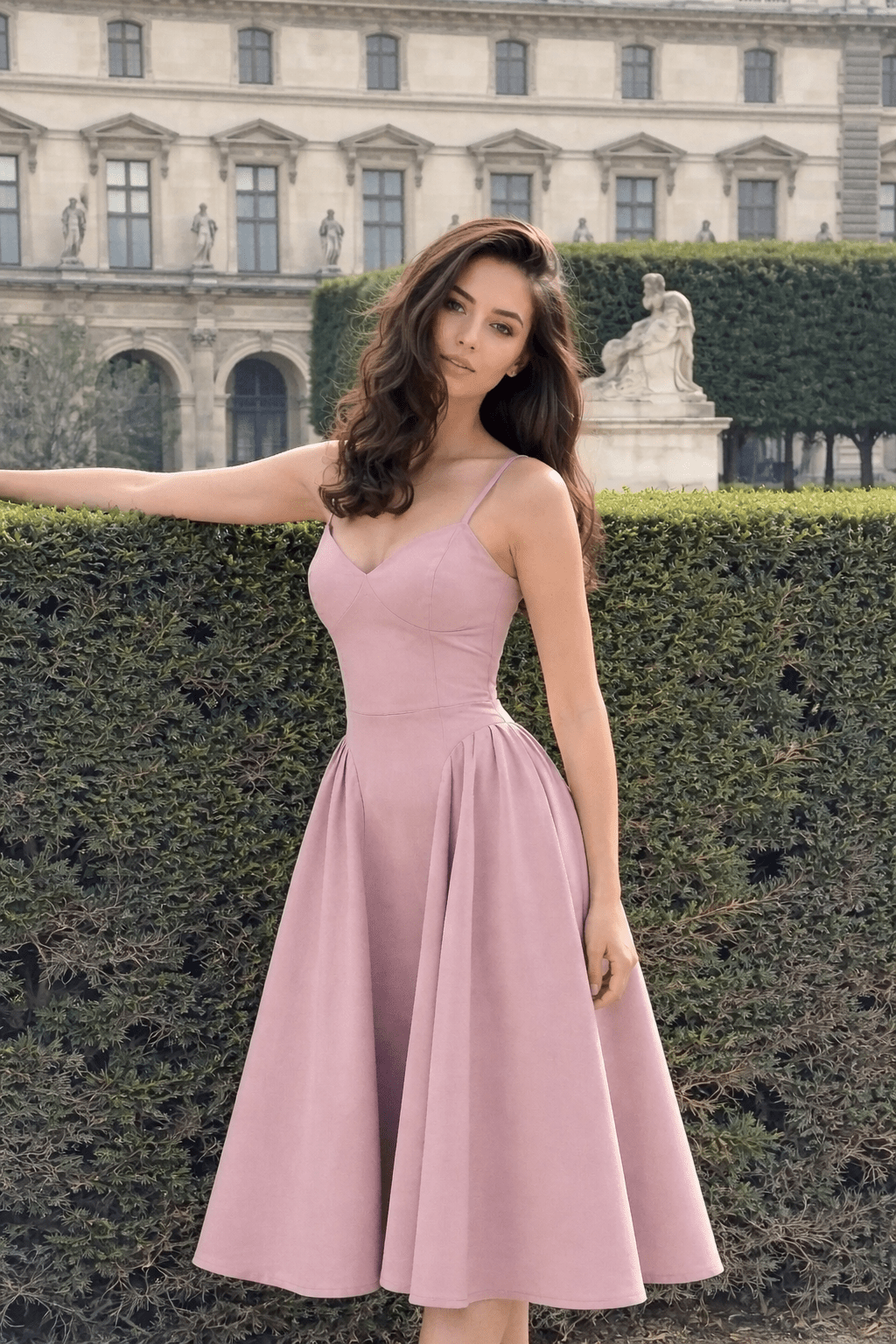 SOERA Luciana Bodice Spaghetti Strap Midi Dress - Dresses -  Soft Peach S