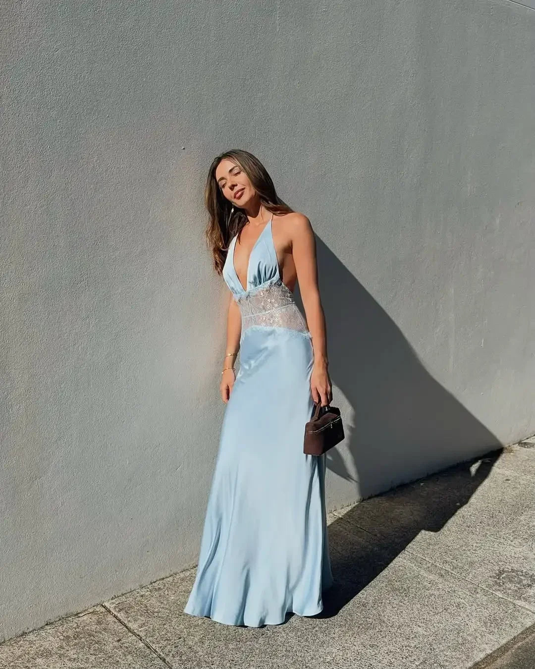 SOERA Matilde Lace Patchwork Halter Maxi Dress - Dresses -  XS