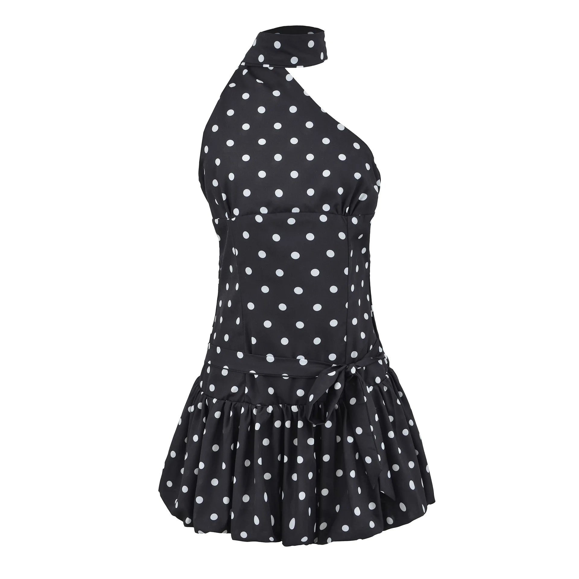 SOERA Nina One Shoulder Polka Dot Mini Dress - Dresses - 1005011810493648-;rU1775552728136505290 Black Polka Dot S
