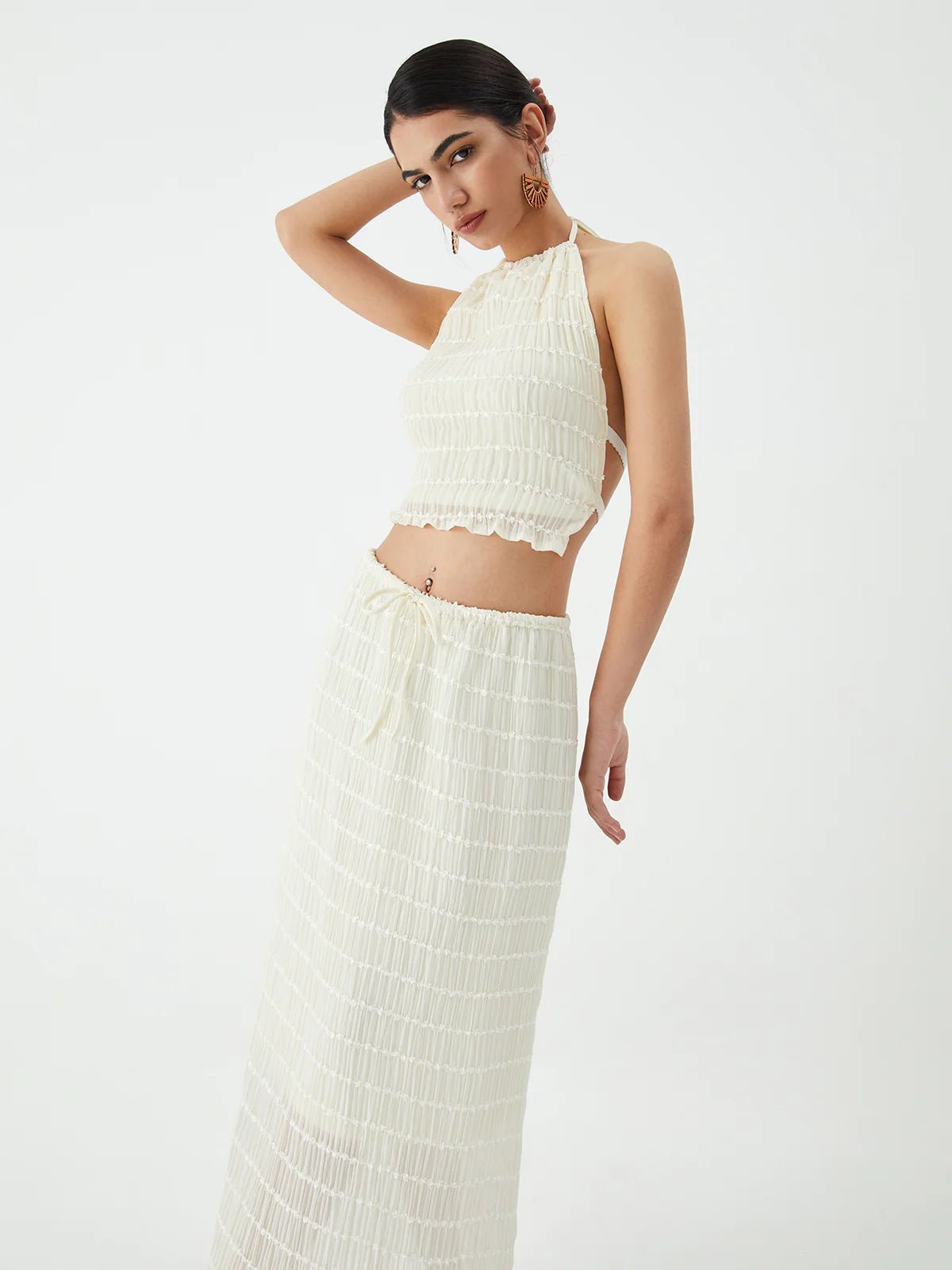 SOERA Valerie two-piece set with frill details - Dresses - DWOD2-WK023005 black S