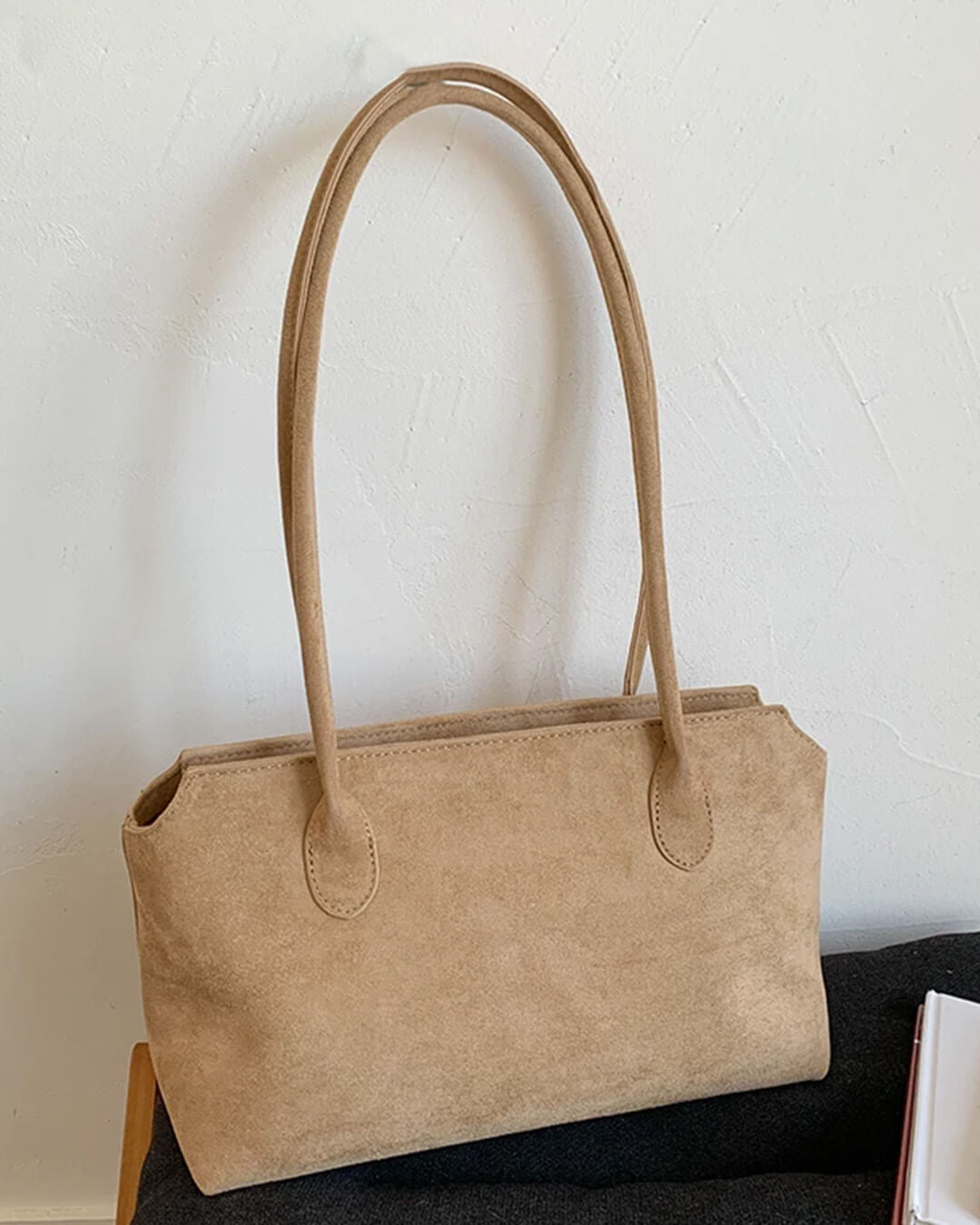 SOERA Claudine Faux Suede Shoulder Bag - for image editing - Handbags - 1005010148488406-;CP1775590141467445868 Beige One Size