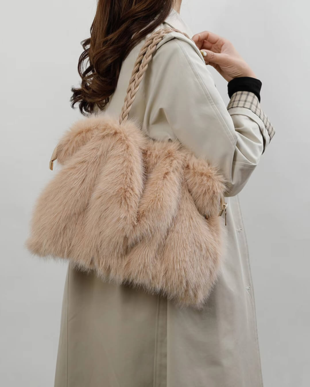 SOERA Loreen Faux Fur Tote Bag - Handbags - 3256810099084014-;qm1765284569702719711 Brown