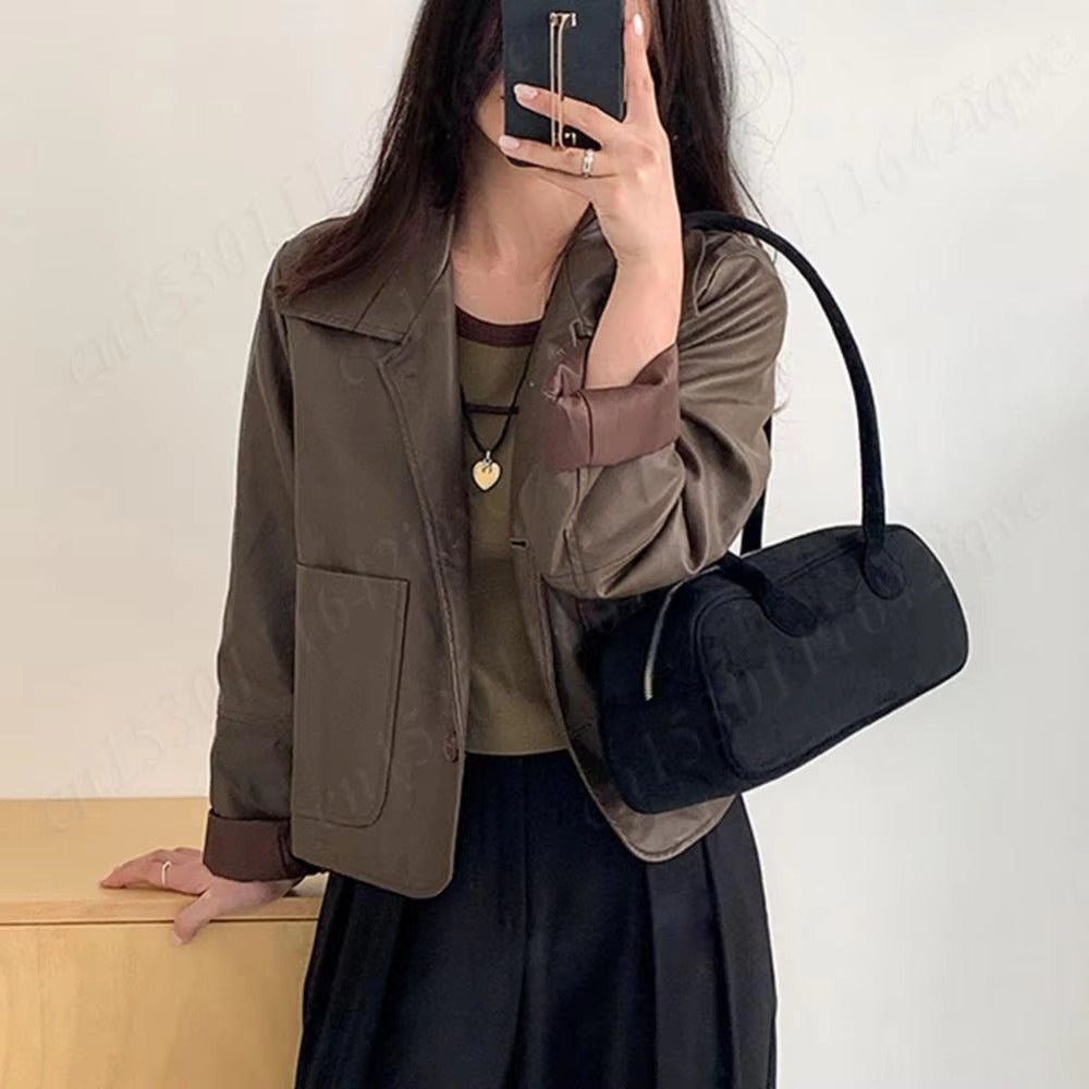 SOERA Pauleen Baguette Suede Bag - Handbags - 3256808620401282-;Ge1763048697264528173 Brown