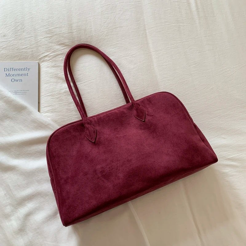 SOERA Sandra Suede Tote Bag - Handbags -  Burgundy One Size