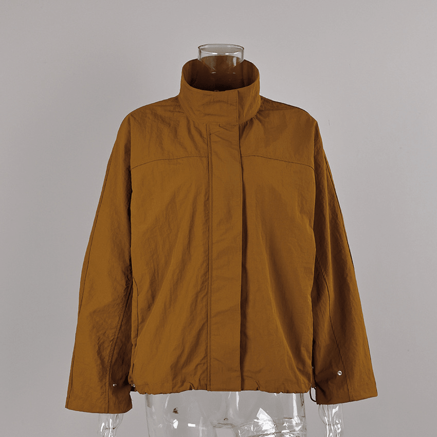 SOERA Farah Funnel Neck Windbreaker Jacket - Jacket -  Mustard Brown S