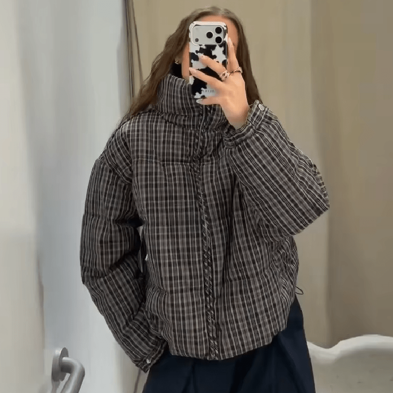 SOERA Monica Plaid Puffer Jacket - Jacket - SOERA-573827-CHE-S-69443 S