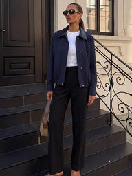 Blouson bomber Olivia col contrasté