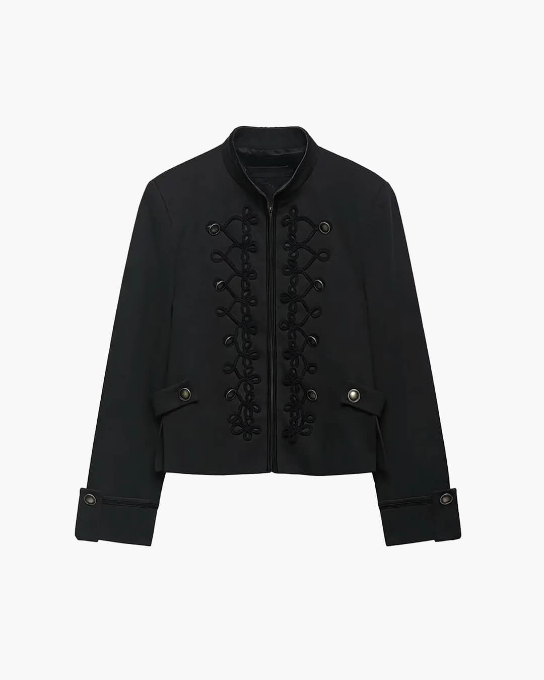 SOERA Becky Rope Knot Buckle Napoleon Jacket - Jackets - 1005011815872576-;rW1775826847912593544 Black XS