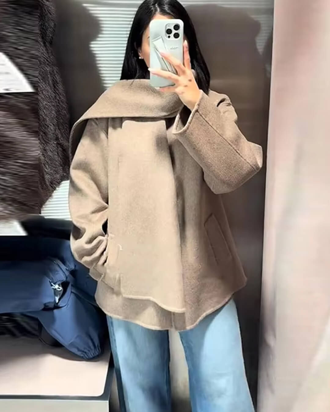 SOERA Cecille Coat with Scarf - Jackets - 3256810062410555-;ju1763625123197283704 Beige L