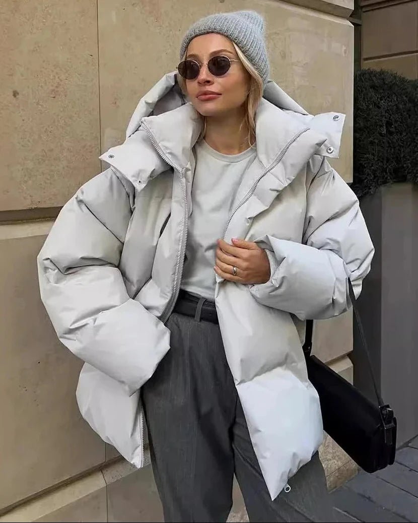 SOERA Ellie Oversized Hooded Puffer Jacket - Jackets - SOERA-937219-GRE-S-69027 Grey S