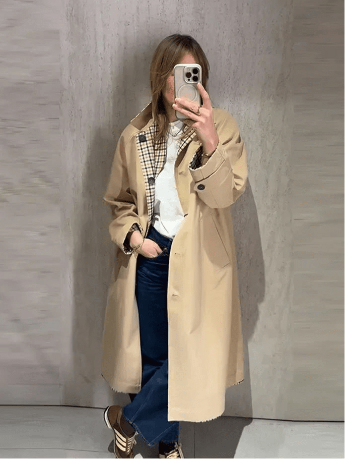 SOERA Florence Reversible Plaid Long Coat - Jackets - 1005011739912982-;Ho1775445300150312161 M
