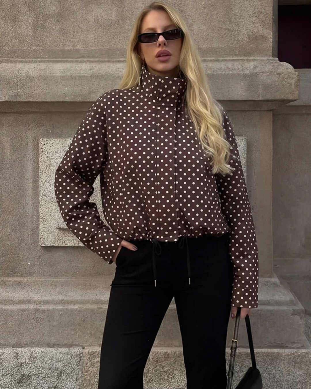 SOERA Janelle High Collar Drawstring Jacket - Jackets - 1005011853877235-;XO1775592292382006809 Brown XS