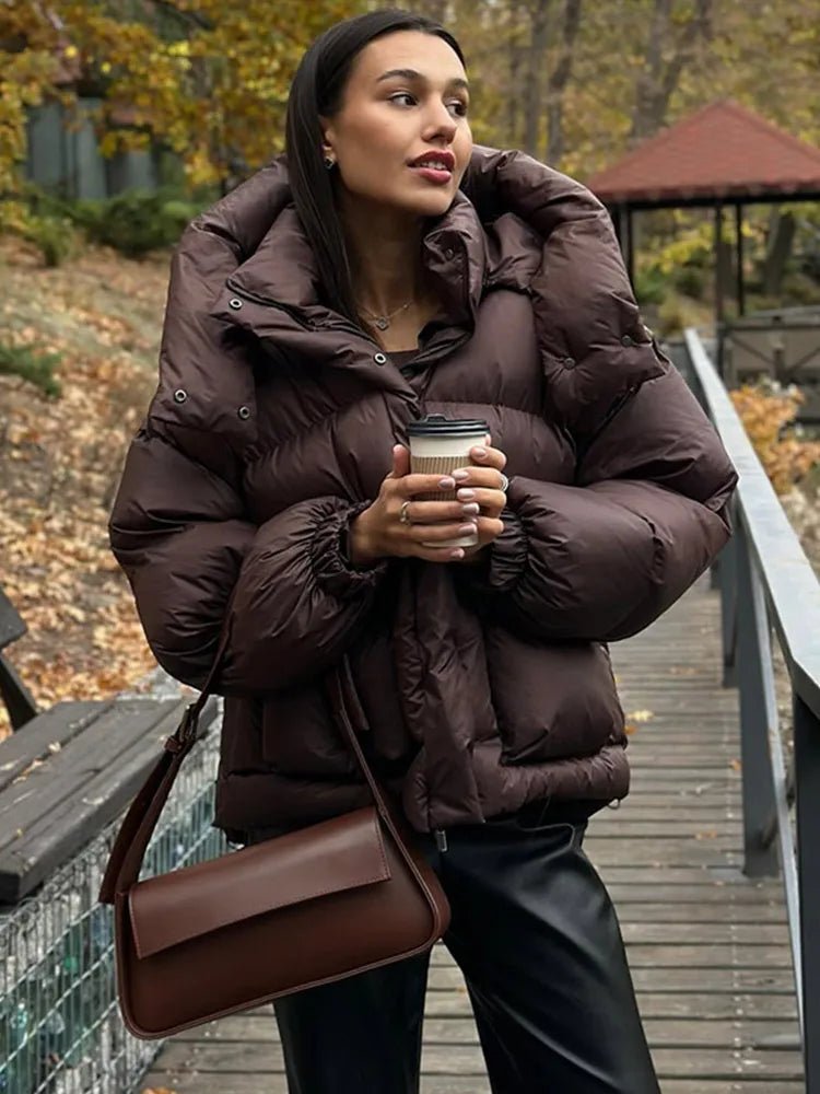 SOERA Janine Hooded Puffer Jacket - Jackets - xB1762345864134336305 Dark Brown L