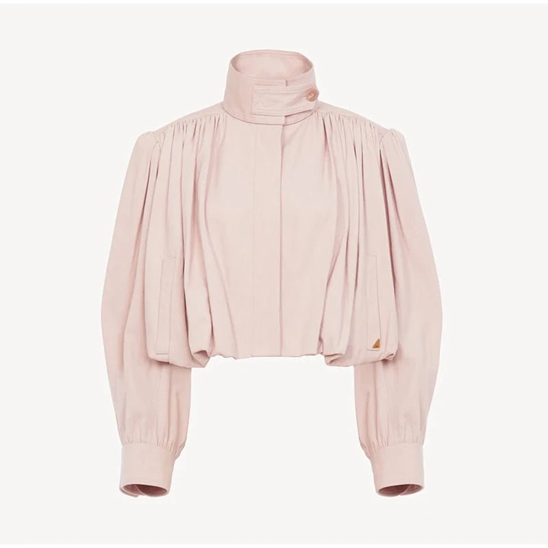 SOERA Jenna Loose Fit Pleated Jacket - Jackets - 1005009529250279-;RR1775118758913130115 Pink S