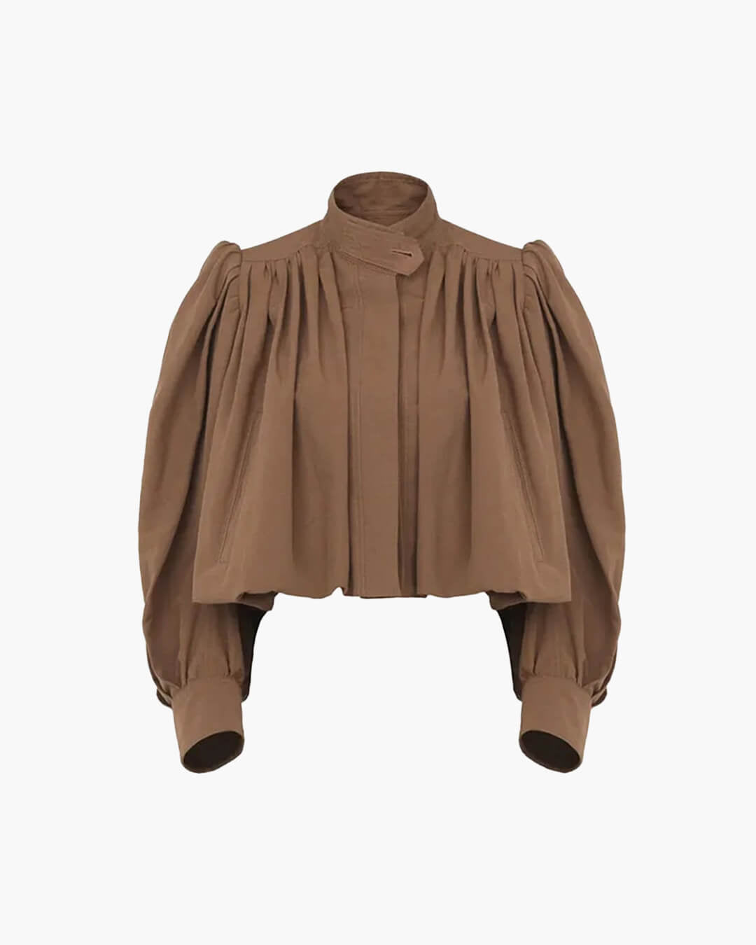 SOERA Jenna Loose Fit Pleated Jacket - Jackets - 1005009529250279-;WL1775118758913816695 Brown S