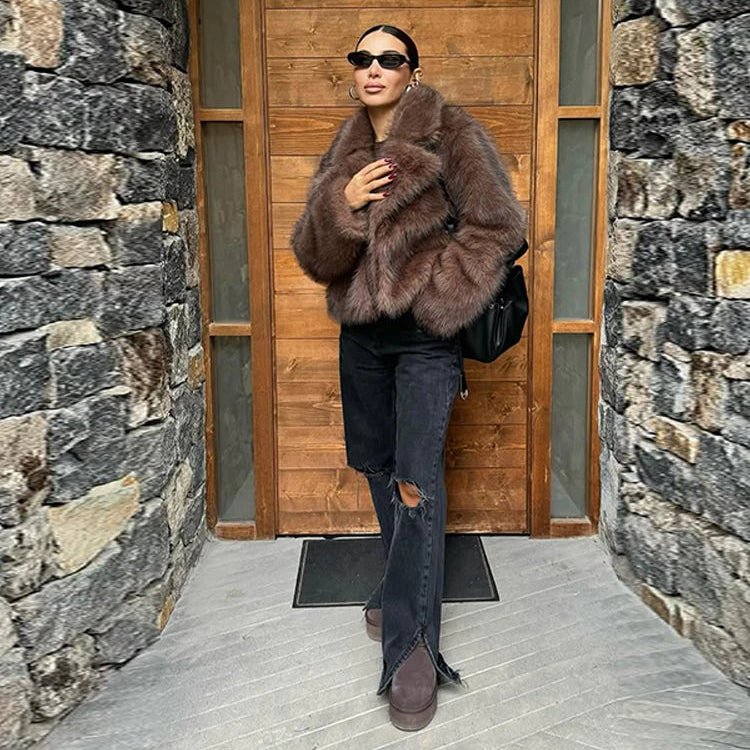 SOERA Marian Faux Fur Coat - Jackets - 3256809642752686-;EC1763048697012797529 Coffee S