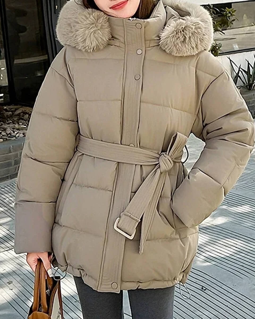 SOERA Myrtle Faux Fur Collar Coat - Jackets -  Beige S