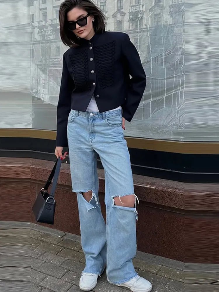 SOERA Nadya Stand Collar Napoleon Jacket - Jackets - 1005010480314074-;Io1774621553170144764 M