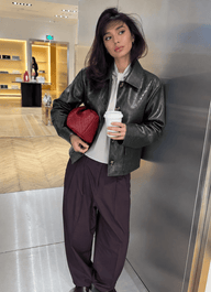 Veste Svea en simili cuir embossé crocodile