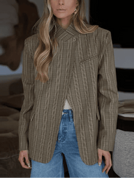 Veste tailleur Willow à col montant rayée