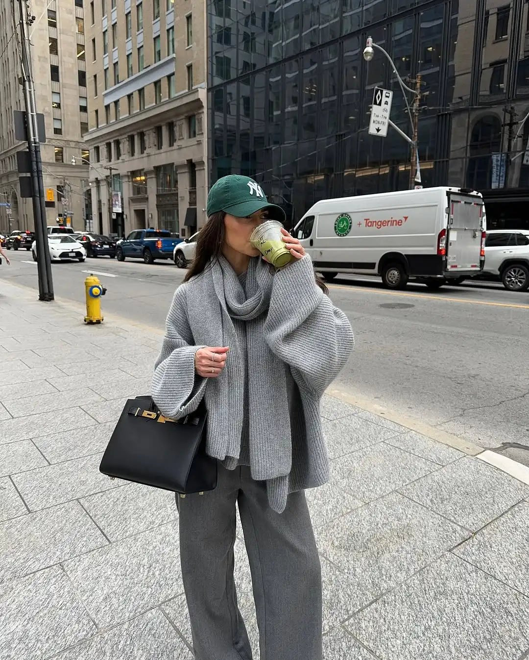 SOERA Xia Loose Knit Pullover with Scarf - Jackets - 3256809735915458-;cl1761548494741342938 Gray M