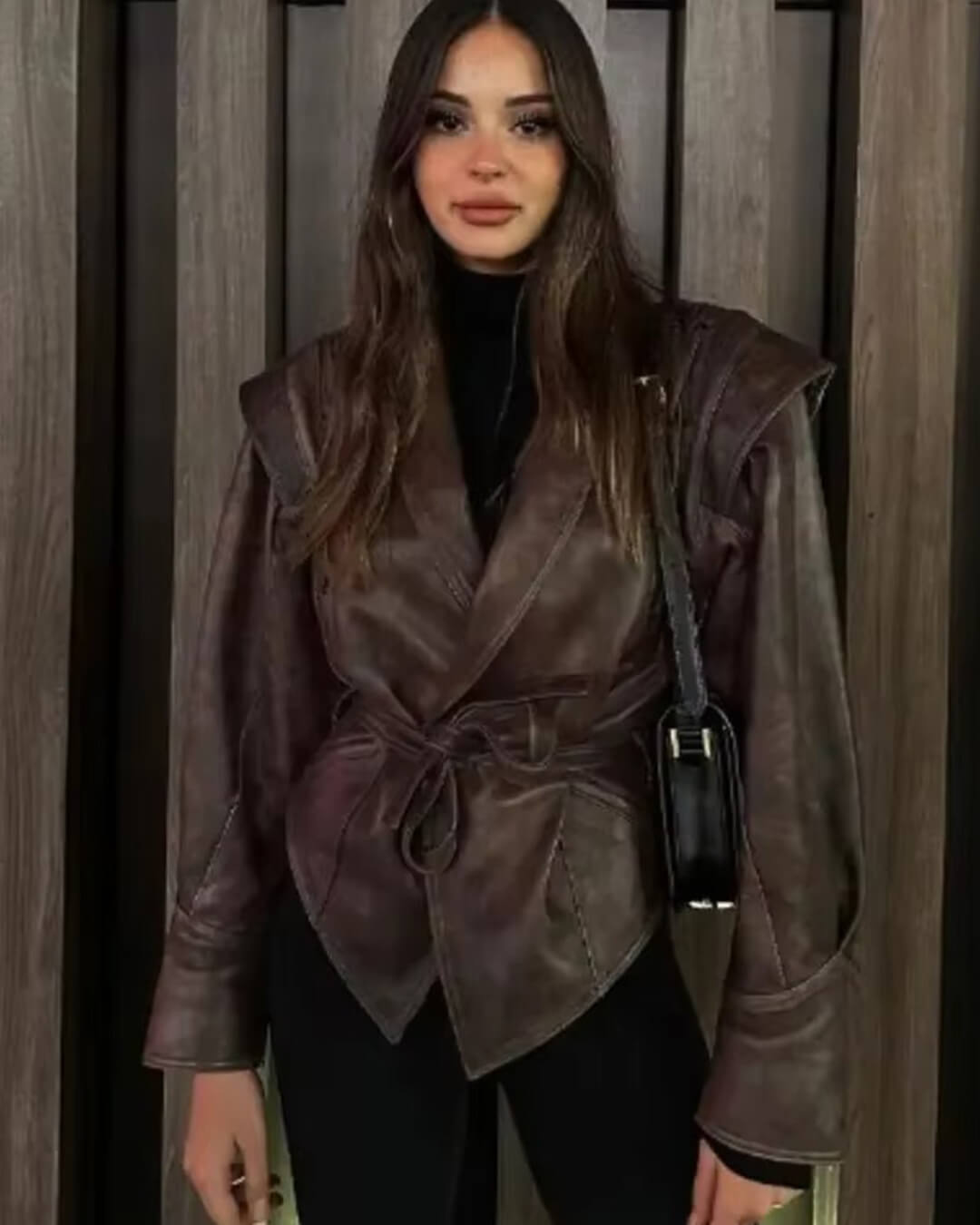 SOERA Zyra Biker Leather Jacket - Jackets -  Brown M