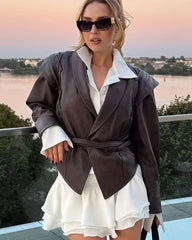 Veste biker Zyra en simili cuir végétal