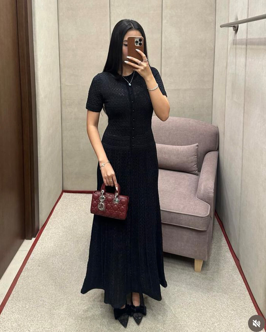 Robe midi tricotée à demi-boutons Jeriza