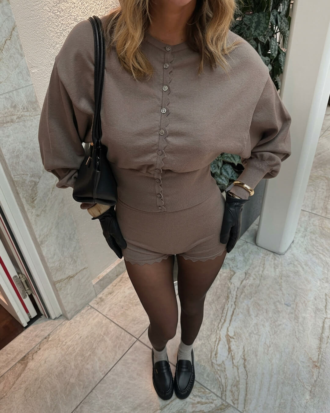 SOERA Ellen Ribbed Knit Two-Piece Set - Jumpsuits - SOERA-082755-BRO-M-94851 Brown M