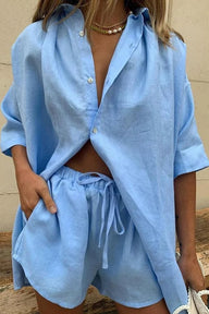 Ensemble Erica blouse boutonnée et short