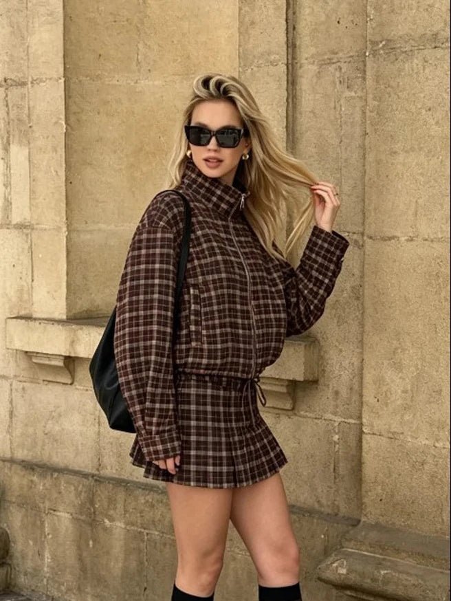 SOERA Lily Checked Jacket & Mini Skirt Set - Matching Sets - SOERA-894275-ONL-XS-95523 Jacket Only XS