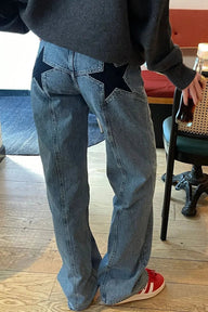 Jean Charlize Star Patchwork Color-Block