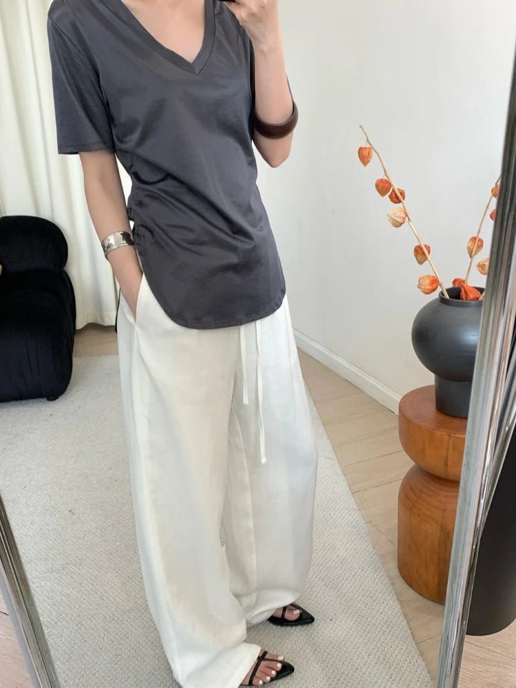 SOERA Kendall Wide Leg Linen Pants - Pants - 1005008535976378-;GI1774621567409367009 White S