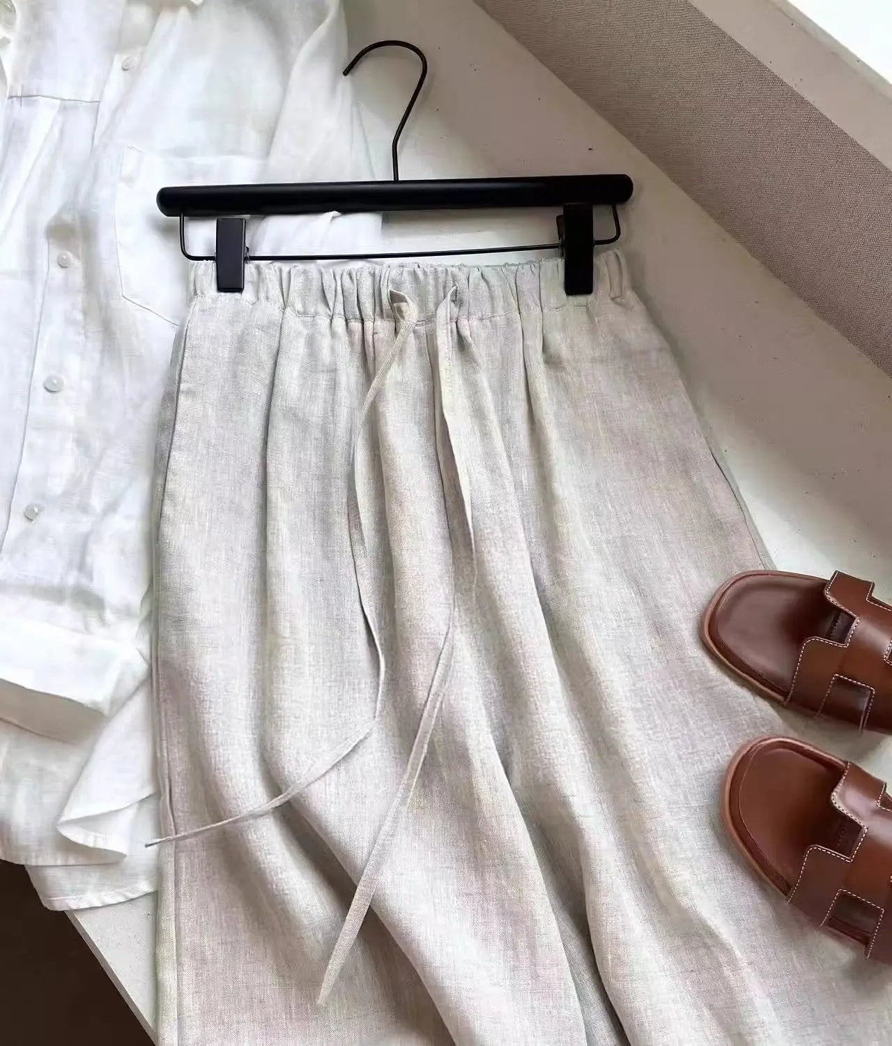 SOERA Kendall Wide Leg Linen Pants - Pants - 1005008535976378-;GI1774621567409367009 White S