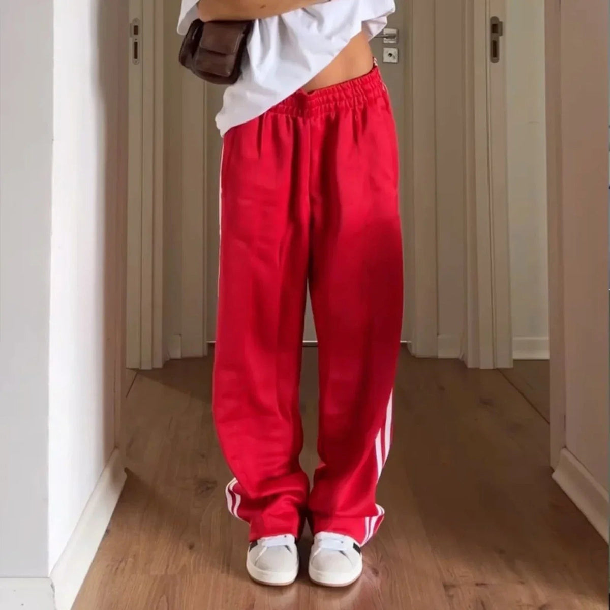 SOERA Sandra Striped Drawstring Sweatpants - Pants - SOERA-079043-RED-S-54499 Red S