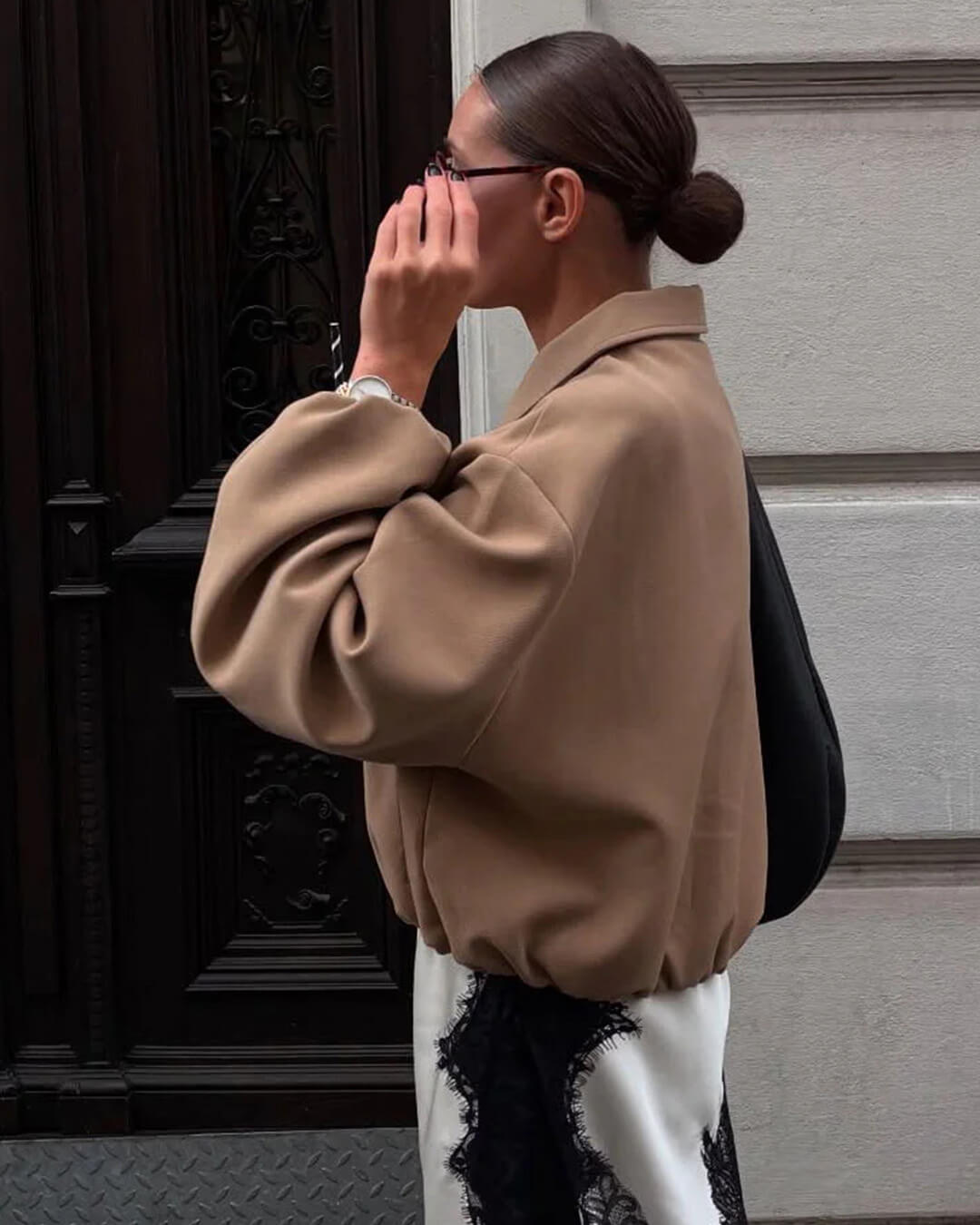 Blouson Seraphina matelassé à manches bouffantes