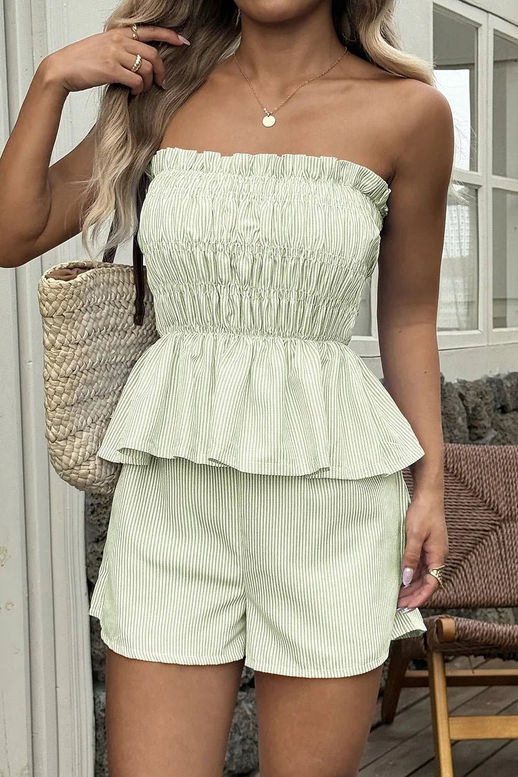 SOERA Cate Ruffled Top & Shorts Co - Ord Set - Set - 1005011845659350-;jN1776125343018477757 Green M