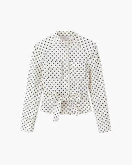 Ensemble pantalon taille haute à pois Jia
