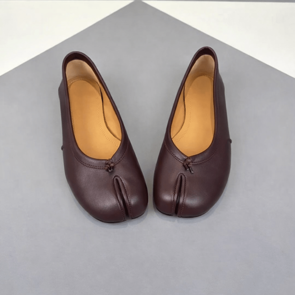 SOERA Bianca Split-Toe Leather Mules - Shoes -  Wine 35
