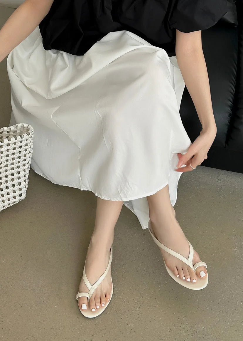 SOERA Sophia Clip Toe Flat Slipper - Shoes - SOERA-981443-DEF-OS-80394 White 35