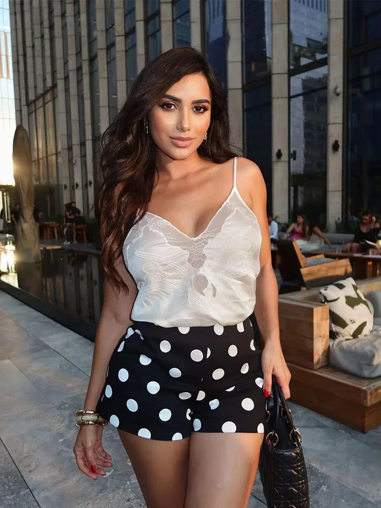 SOERA Evangeline Polka Dot Mini Shorts - Shorts - 1005009698364791-;zv1774869390485580040 S