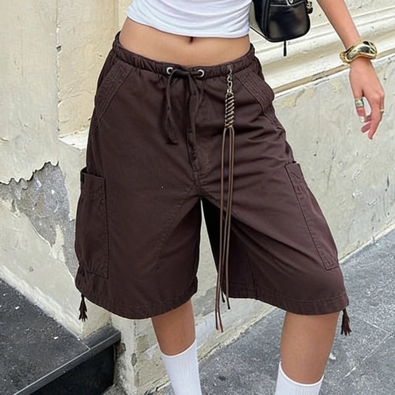 SOERA Riley Baggy Cargo Denim Shorts - Shorts - SOERA-625091-2-S-88643 Coffee S